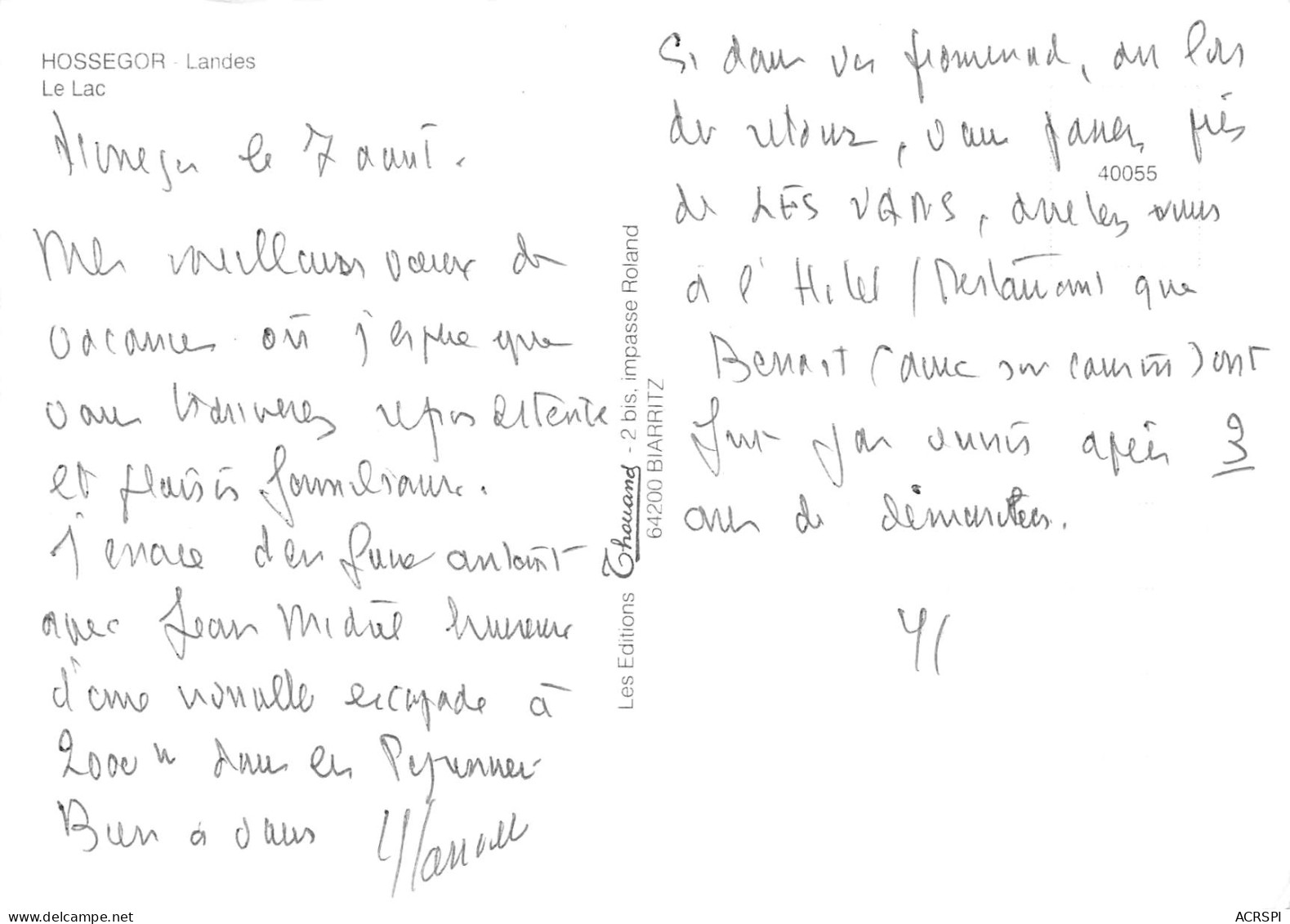 40 HOSSEGOR  Le Lac   27 (scan Recto Verso)MF2798TER - Hossegor