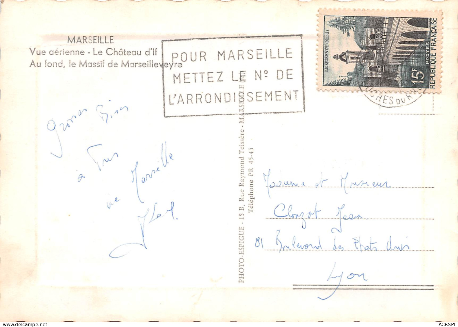 MARSEILLE Le Chateau D'IF  43 (scan Recto Verso)MF2798TER - Castello Di If, Isole ...