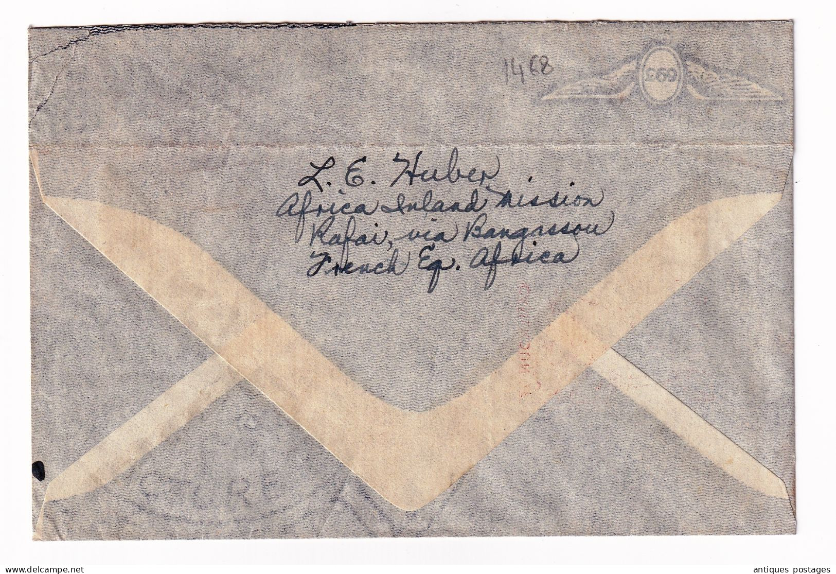 Lettre 1950 AEF Bangassou République Centrafricaine Cleveland Ohio USA  Afrique Equatoriale Française - Storia Postale