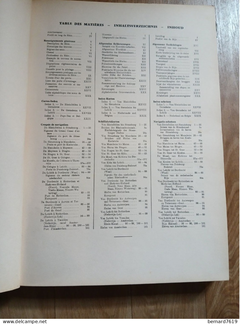 Livre  -  Le Rhin Guide Pour La Navigation Et Guide De Pilotage Du Rhin  De Rheinfelden A La Mer - Peniches - Annee 1963 - History