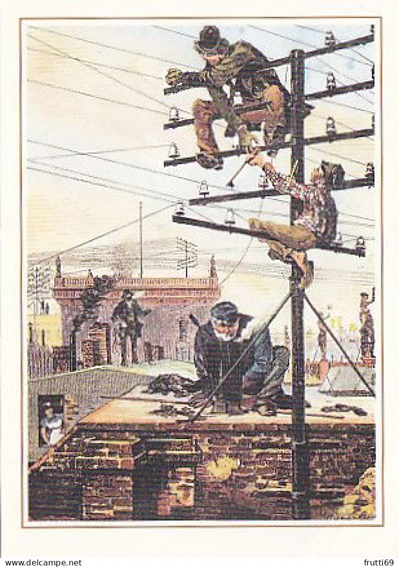 AK 216129 POST - Telefonarbeiter Auf Den Dächern Von Berlin 1882 - Poste & Postini