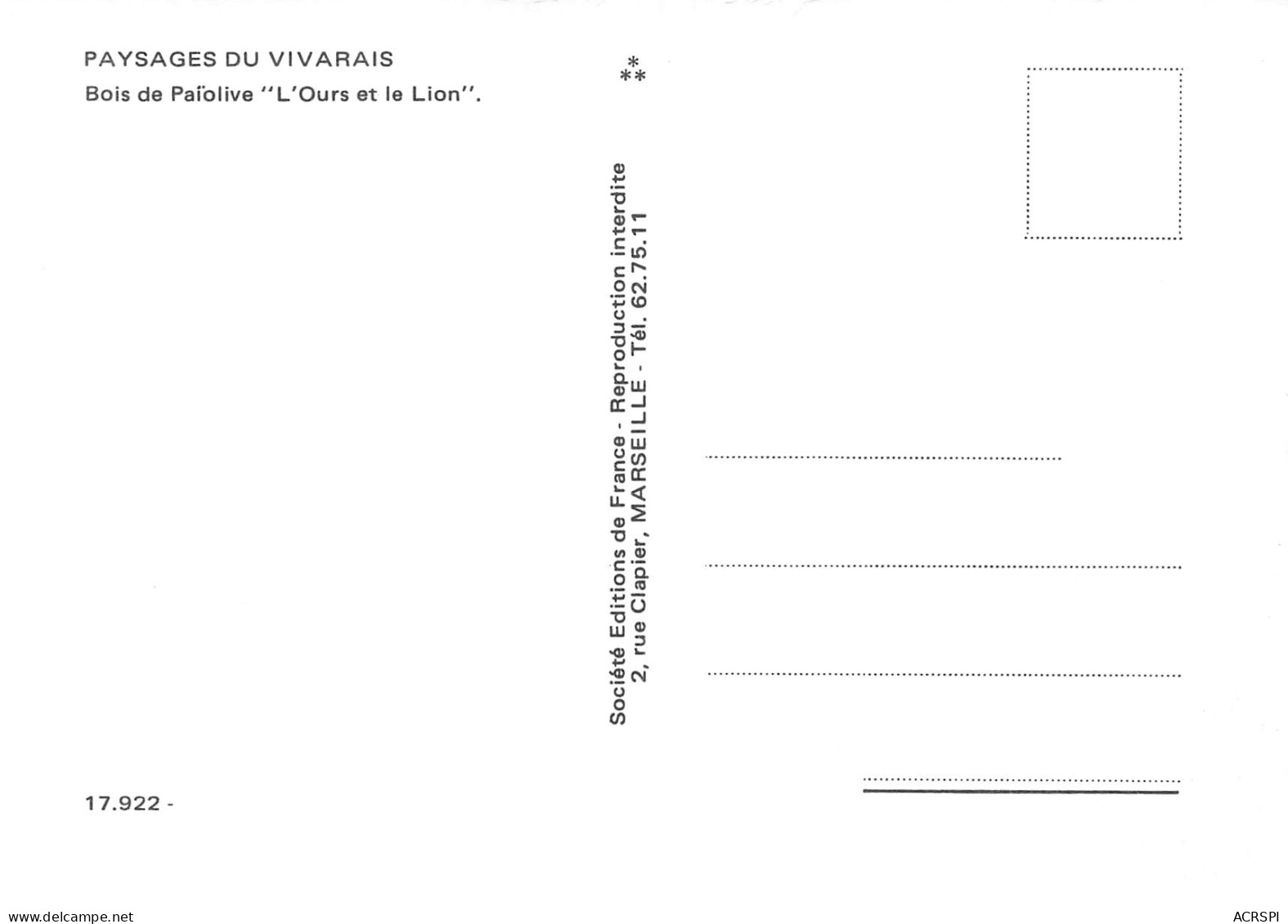 07 LES VANS Bois De PAIOLIVE Le Lion Et L'Ours  22 (scan Recto Verso)MF2799BIS - Les Vans