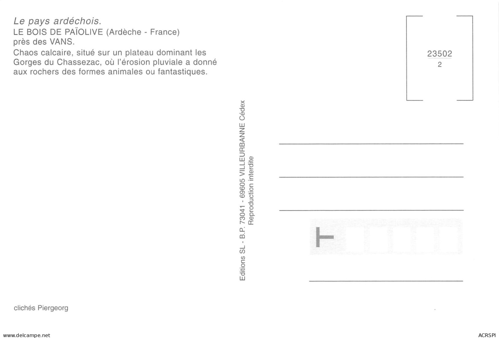 07 LES VANS Bois De PAIOLIVE  Chaos Calcaire Multivue   25 (scan Recto Verso)MF2799BIS - Les Vans