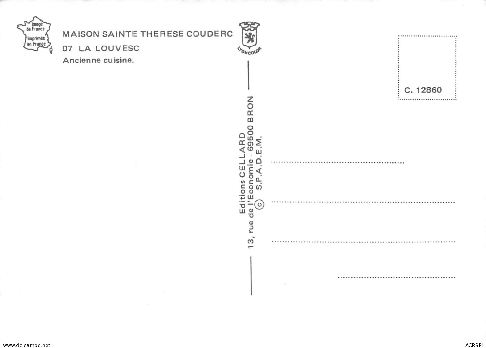 07  LA LOUVESC   Maison Sainte Thérèse COUDERC Ancienne Cuisine  20 (scan Recto Verso)MF2799UND - La Louvesc