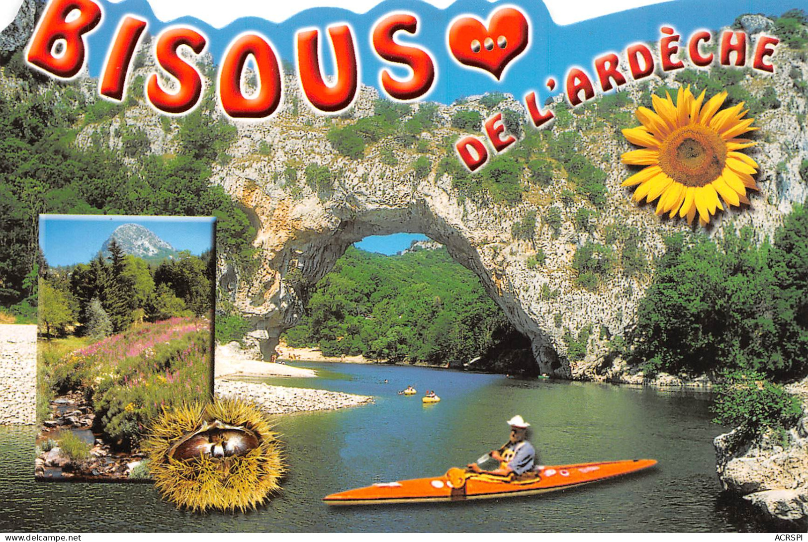 07  VALLON PONT D'ARC Ballade En Canoe Bisous De L'Ardèche  45 (scan Recto Verso)MF2799UND - Vallon Pont D'Arc