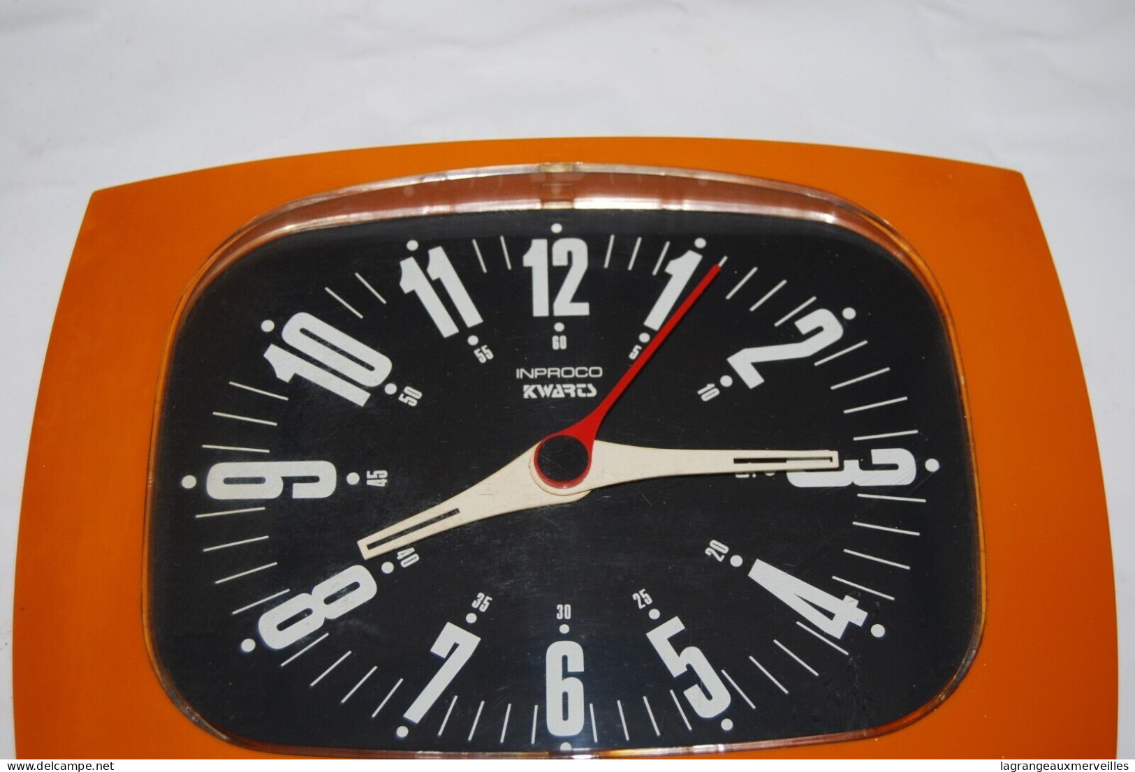 E1 Ancienne Horloge INPROCO Kwartz - Vintage - Orange - Orologi Da Muro