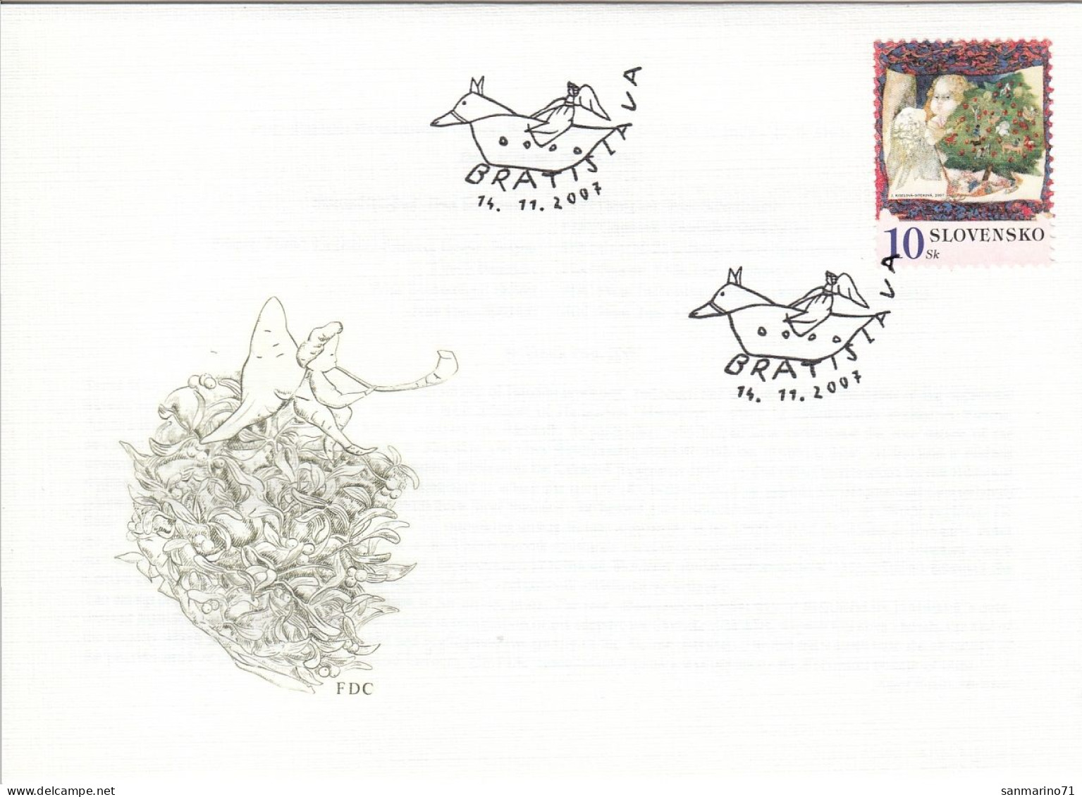 FDC SLOVAKIA 570 - Navidad