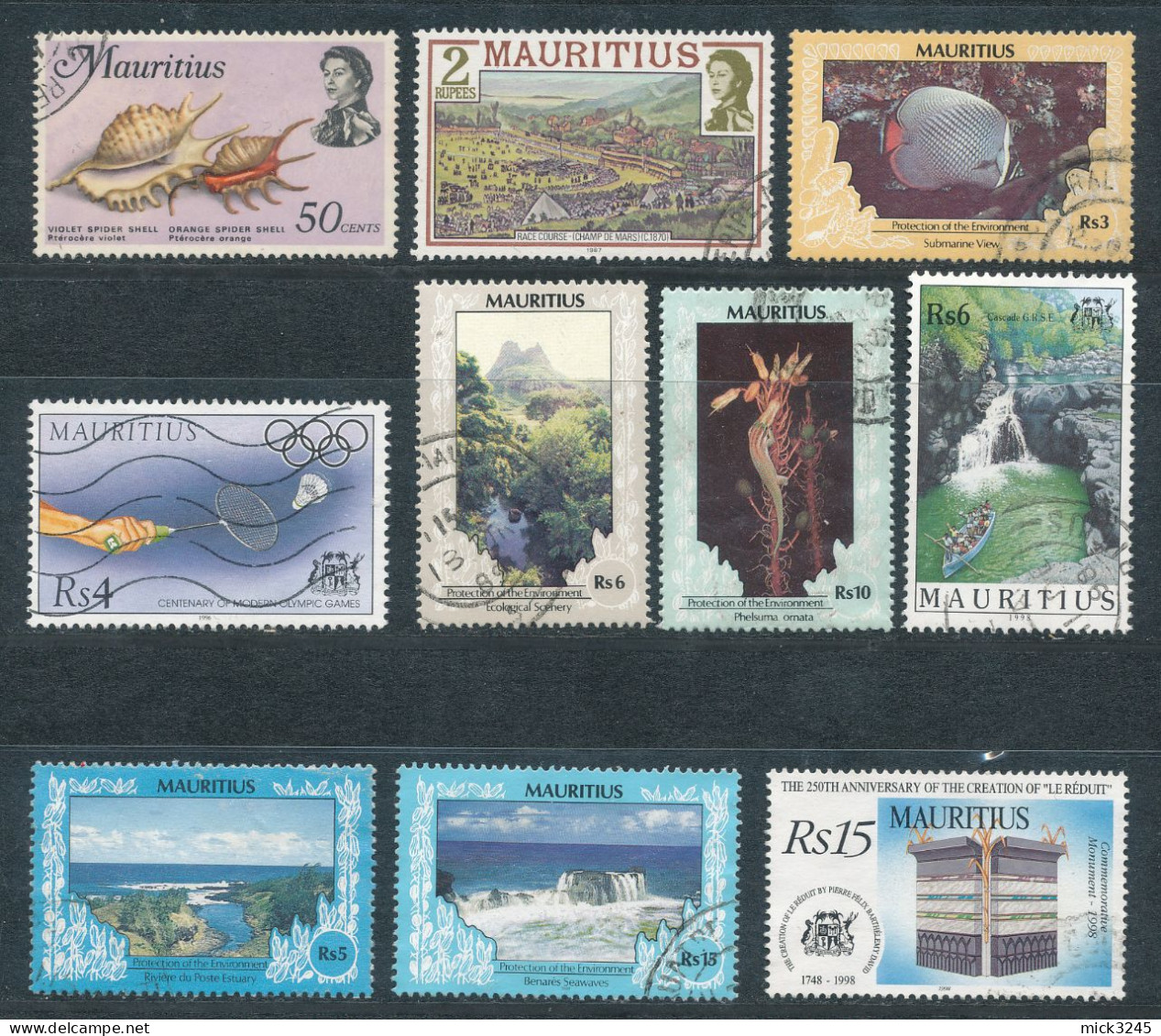 Maurice - Lot De 10 Timbres Divers - Mauritius (1968-...)