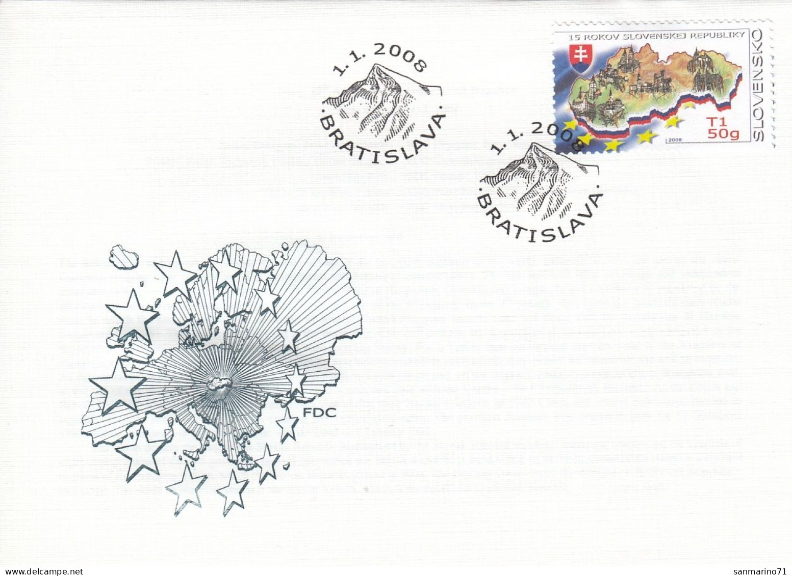 FDC SLOVAKIA 572 - Institutions Européennes