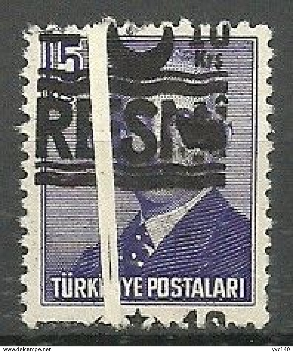 Turkey; 1955 Official Stamp 10 K. "Pleat ERROR" - Official Stamps