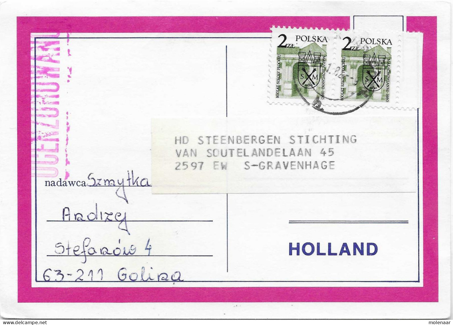 Postzegels > Europa > Polen > 1944-.... Republiek > 1981-90 > Kaart Met No. 2693 Stempel  Ocenzorowano (17103) - Storia Postale