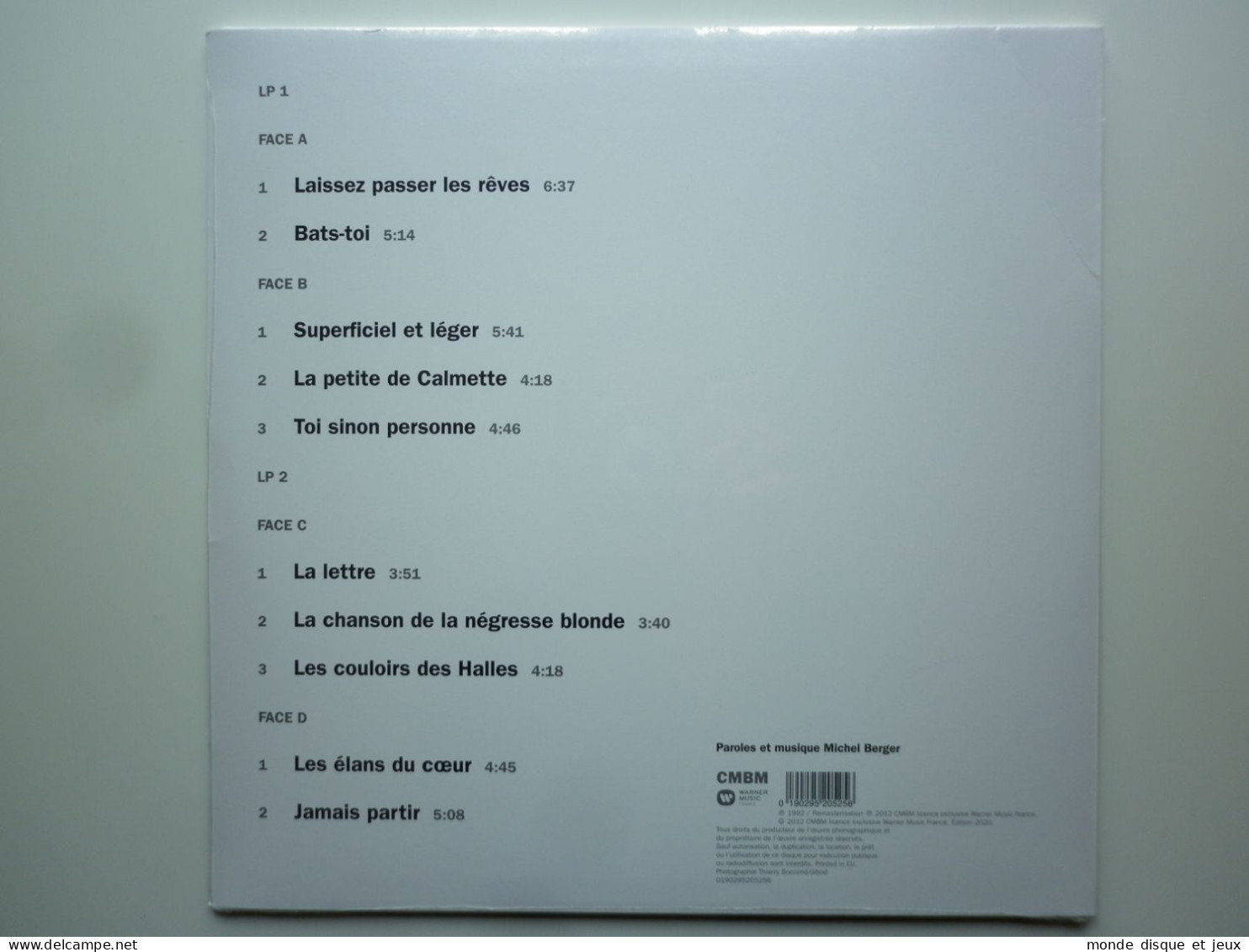 France Gall / Michel Berger Album Double 33Tours Vinyle Double Jeu Couleur Couleur Blanc Réédition - Andere - Franstalig