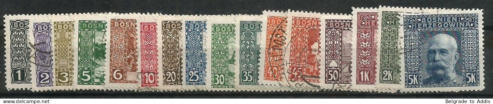 Bosnia Bosnien K.u.K. Austria Hungary Mi.29/44 Complete Set Used 1906 - Bosnie-Herzegovine