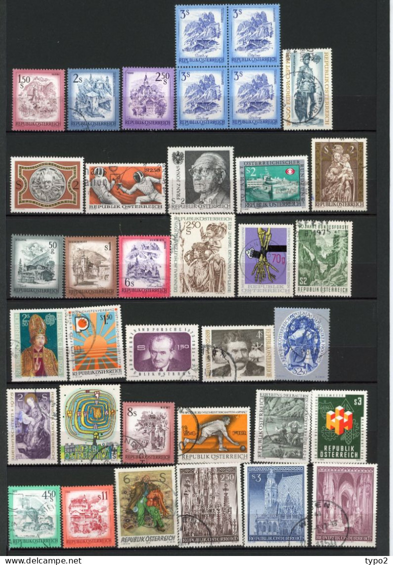 AUTRICHE - 1974 à  1979  (o) , Quelque **petite  Collection 63 Timbres Différents Cote  Environ 51 Euro  BE 2 Scans - Collections