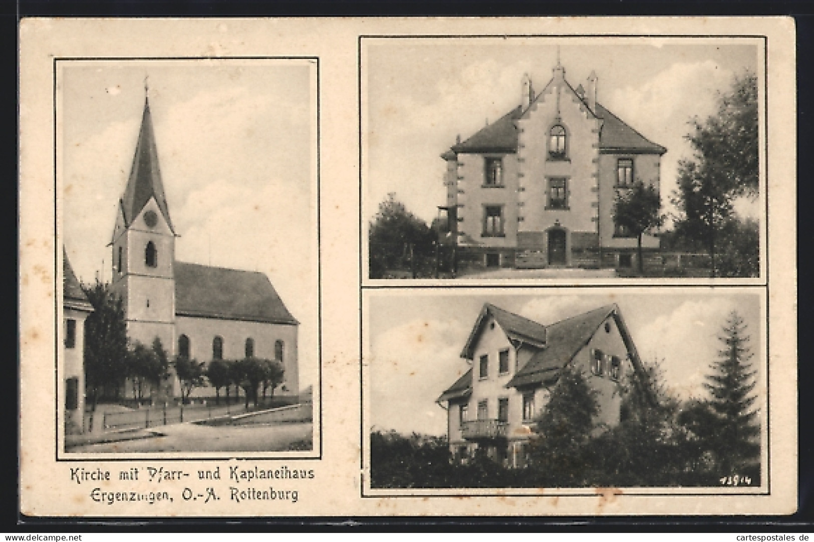 AK Ergenzingen B. Rottenburg, Kirche Mit Pfarr- Und Kaplaneihaus  - Rottenburg
