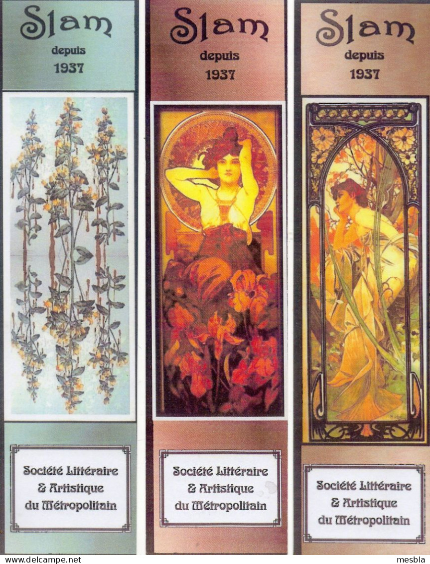 3  MARQUE - PAGES  -   SLAM  Depuis 1937 -  Société Littéraire Et  Artistique Du Métropolitain. - Bladwijzers