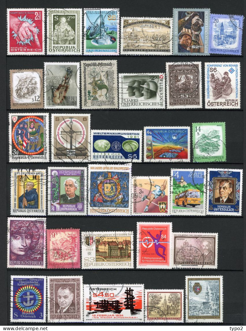 AUTRICHE - 1980 à  1985  (o) ,petite  Collection 57 Timbres Différents Cote  Environ 41 Euro  BE 2 Scans - Collections