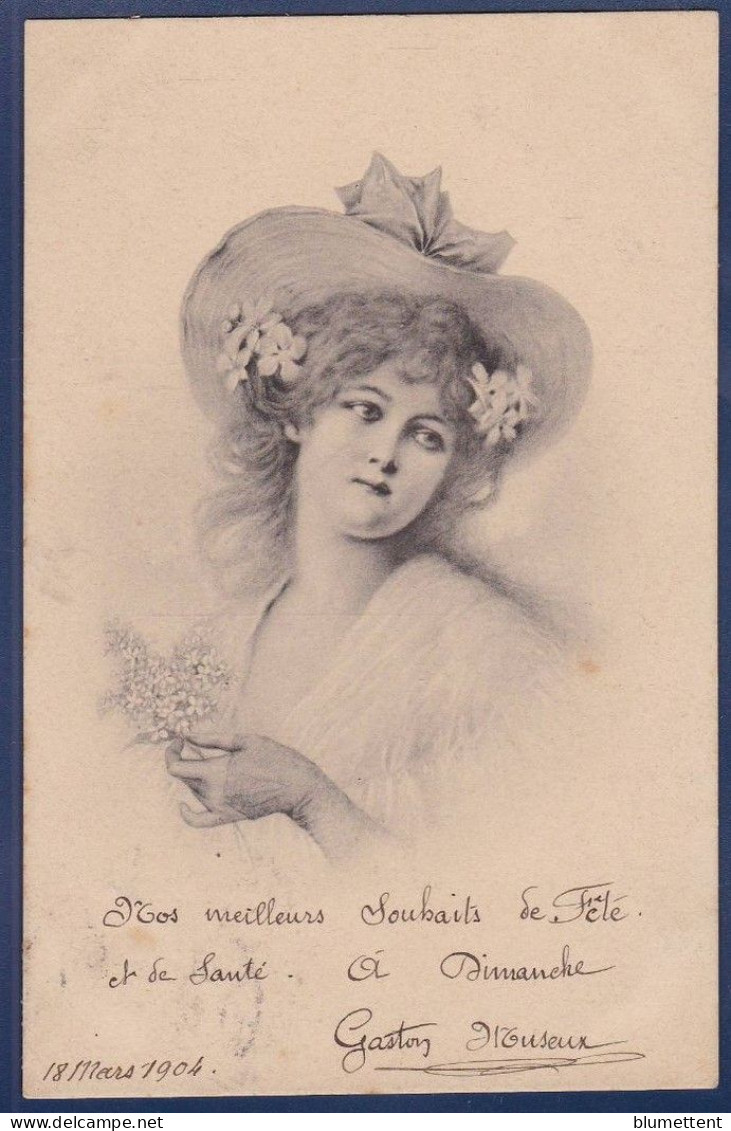 CPA 1 Euro Illustrateur Femme Viennoise Woman Art Nouveau Circulé Prix De Départ 1 Euro - 1900-1949