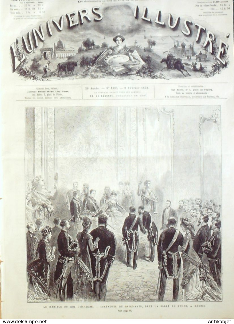 L'Univers Illustré 1878 N°1194 Madrid Trocadero Cosaques Chatham Gallipoli Pevna Victoria Embankment - 1850 - 1899