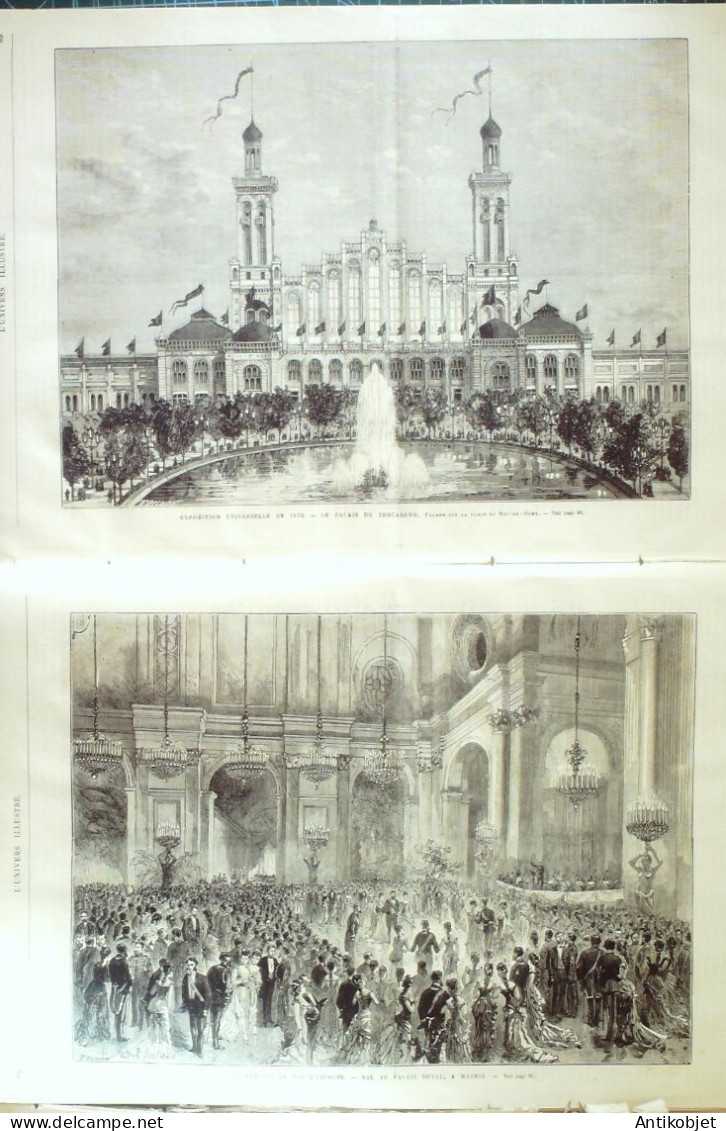 L'Univers Illustré 1878 N°1194 Madrid Trocadero Cosaques Chatham Gallipoli Pevna Victoria Embankment - 1850 - 1899