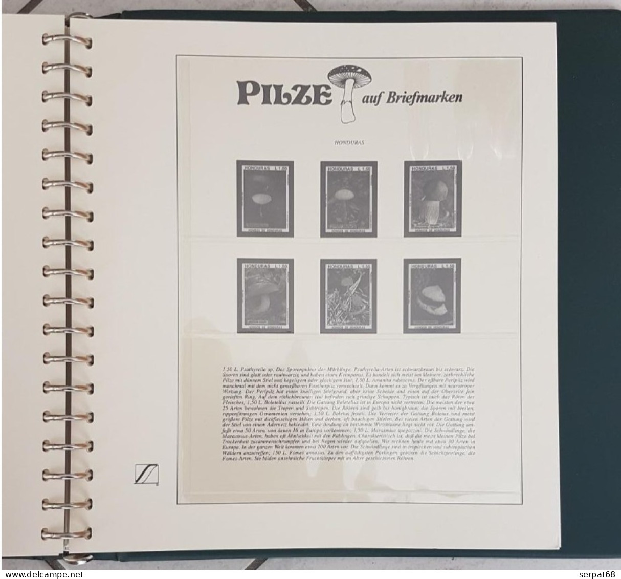 Album pré-imprimé pour timbres Champignons - Pilze auf Briefmarken