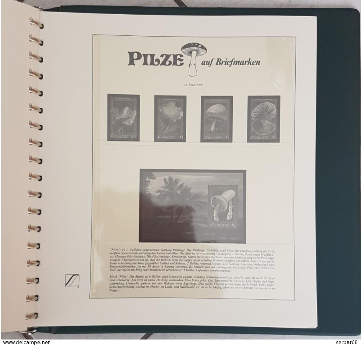 Album pré-imprimé pour timbres Champignons - Pilze auf Briefmarken