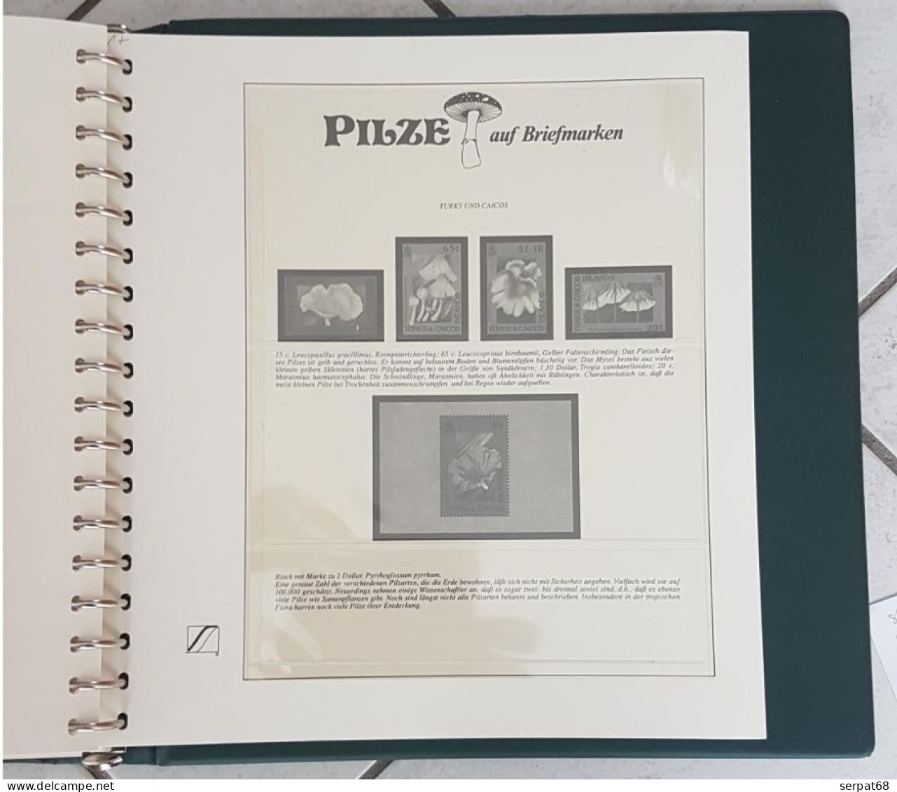 Album pré-imprimé pour timbres Champignons - Pilze auf Briefmarken