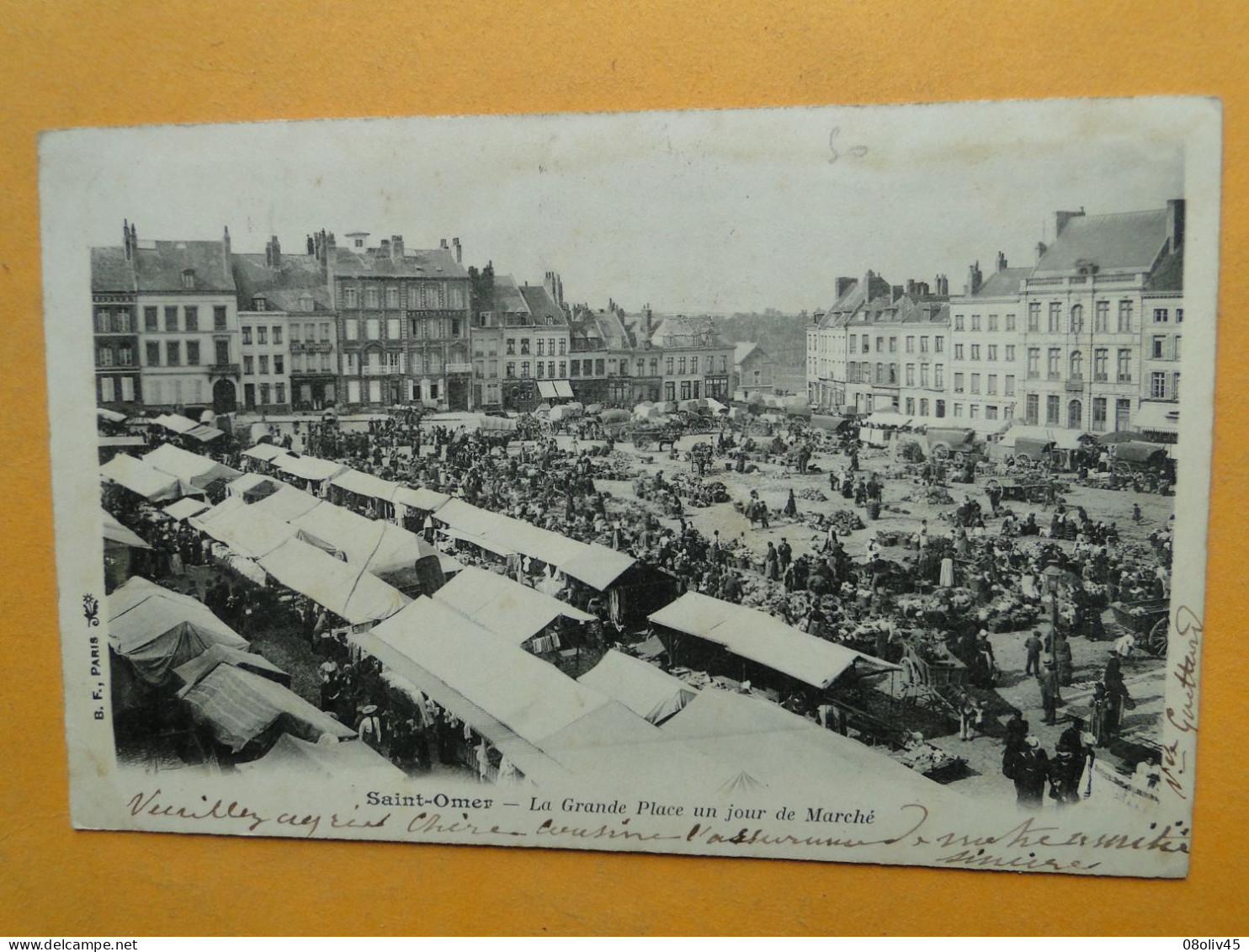 SAINT OMER -- Jour De Marché Sur La Grande Place - Carte "précurseur" 1903 - TRES ANIMEE - Mercados