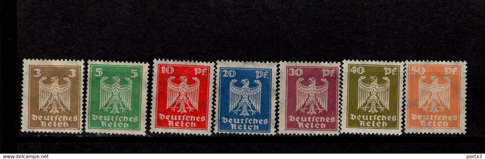 Deutsches Reich 355 - 361 Neuer Reichsadler  MLH * Mint Falz - Neufs