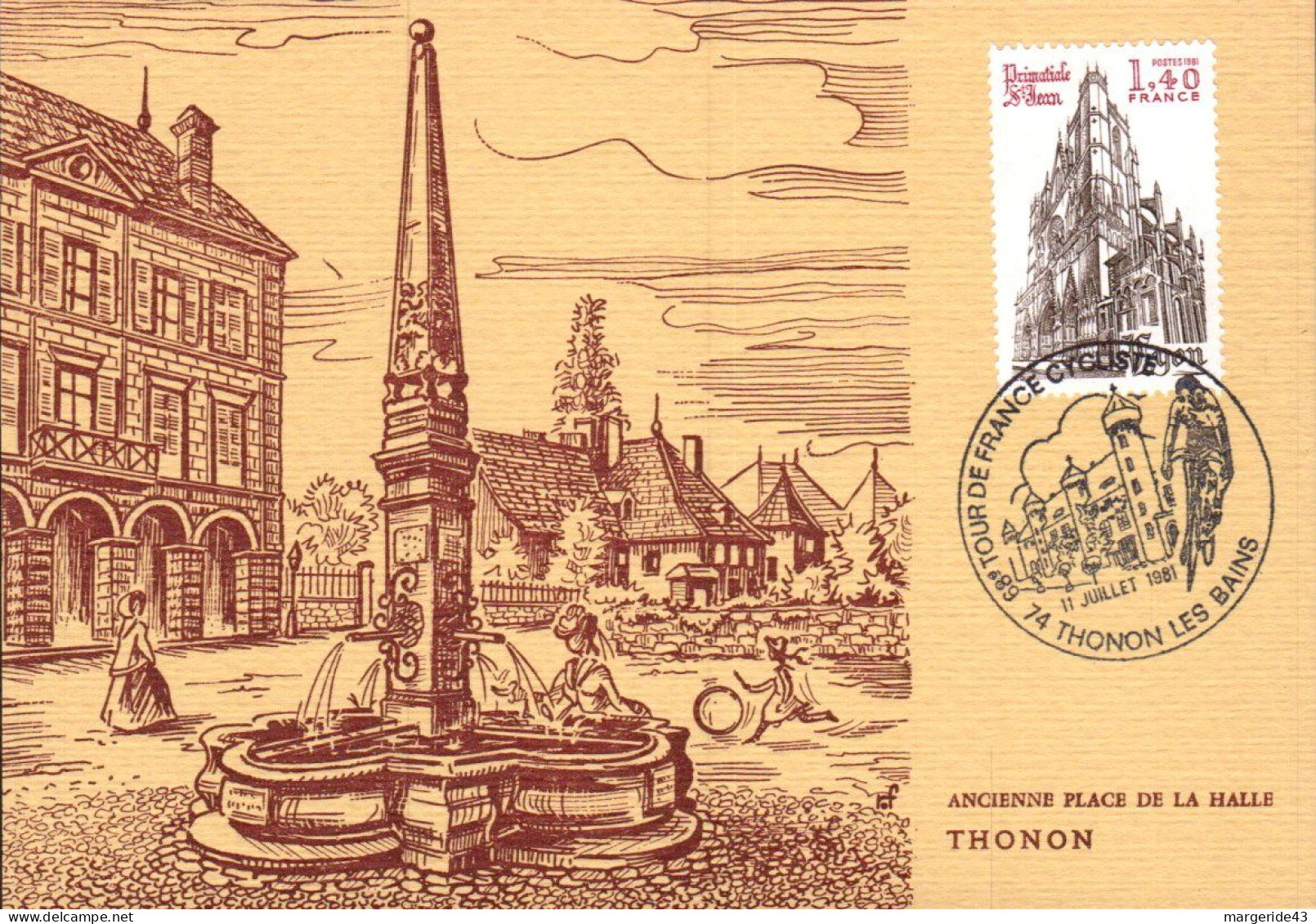 CYCLISME LE TOUR DE FRANCE 1981 -THONON LES BAINS - Gedenkstempel