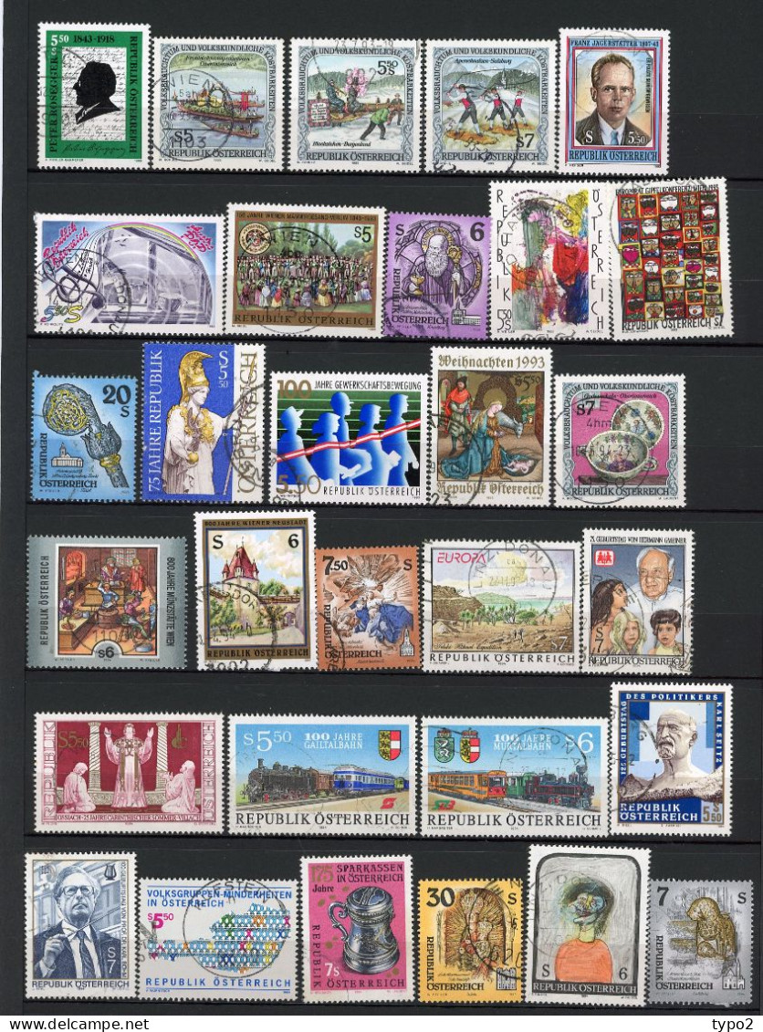 AUTRICHE - 1992 à  1994  (o) ,petite  Collection 61 Timbres Différents Cote  Environ 52 Euro  BE 3 Scans - Colecciones