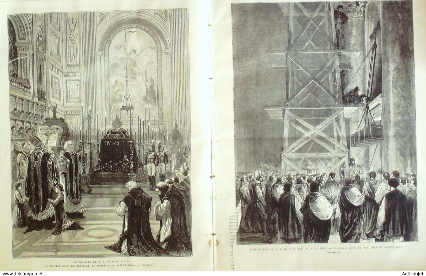 L'Univers Illustré 1878 N°1197 Vatican Mort Pape Pie Ix Funérailles Léon Xiii Charles D'aubigny Labourage Vapeur - 1850 - 1899