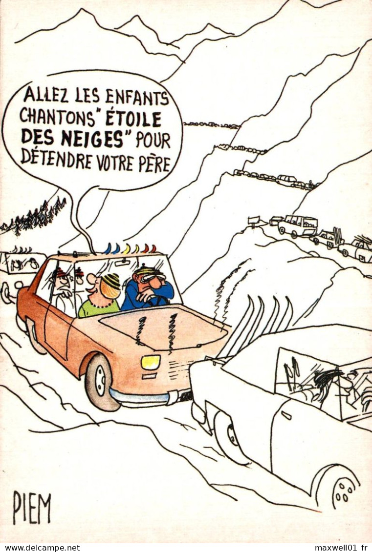 O6 - Carte Postale Illustrateur PIEM - Allez Les Enfants Chantons Etoiles Des Neiges Pour Détendre Votre Père - Piem