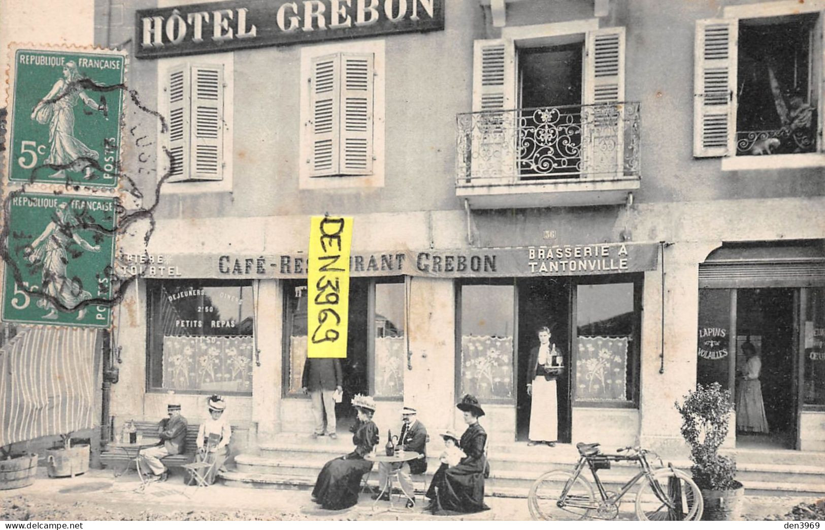OYONNAX (Ain) - Hôtel-Café-Restaurant Grebon - Voyagé 191? (2 Scans) Cycles & Autos Josserand à Cousance Jura - Oyonnax