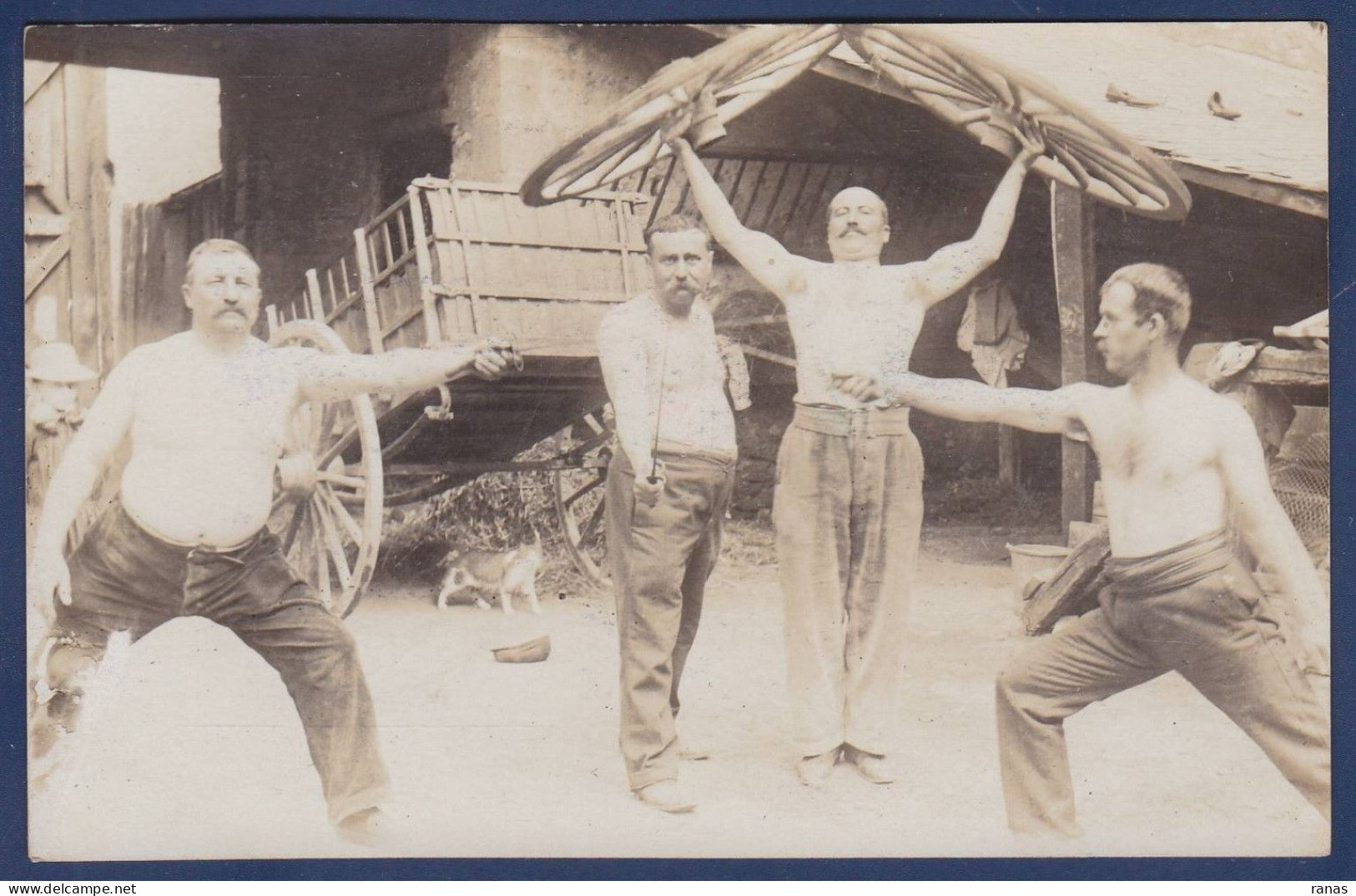 CPA Escrime Carte Photo Duel Haltères Force Fence Fencing Non Circulé - Escrime