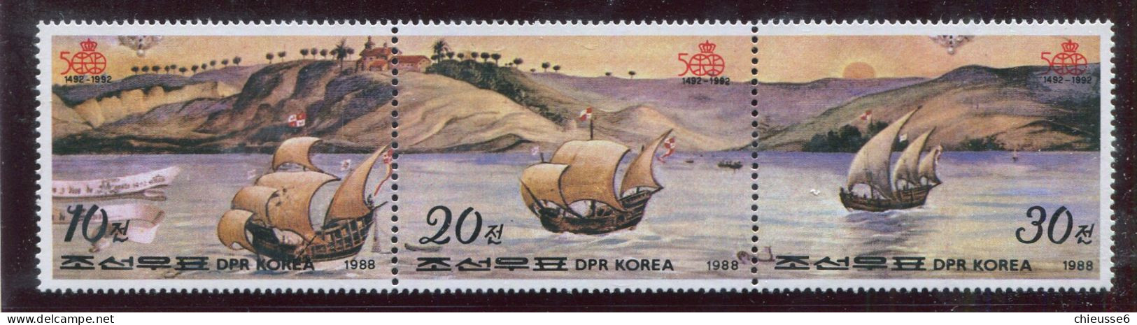 Corée Du Nord ** 1944 à 1946 Se Tenant - 500e Ann. De La Découverte De L'Amérique Par C. Colomb. - Corée Du Nord