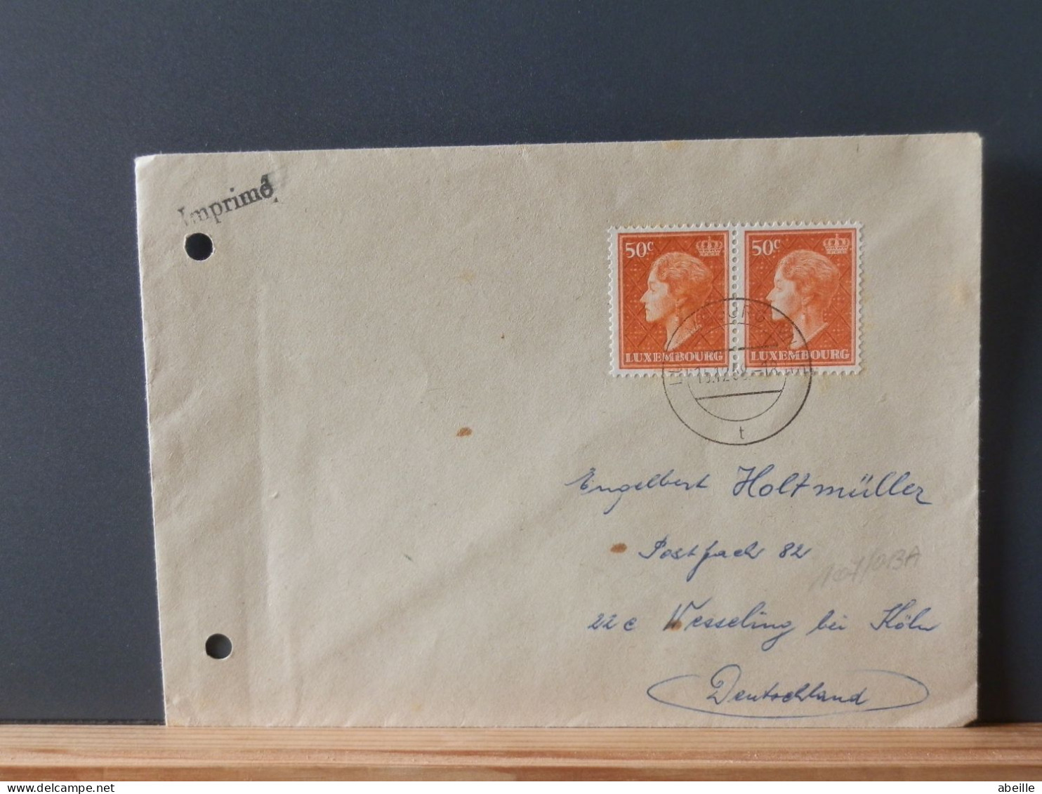 107/013A  LETTRE   LUX.  1938 - 1926-39 Charlotte Right-hand Side