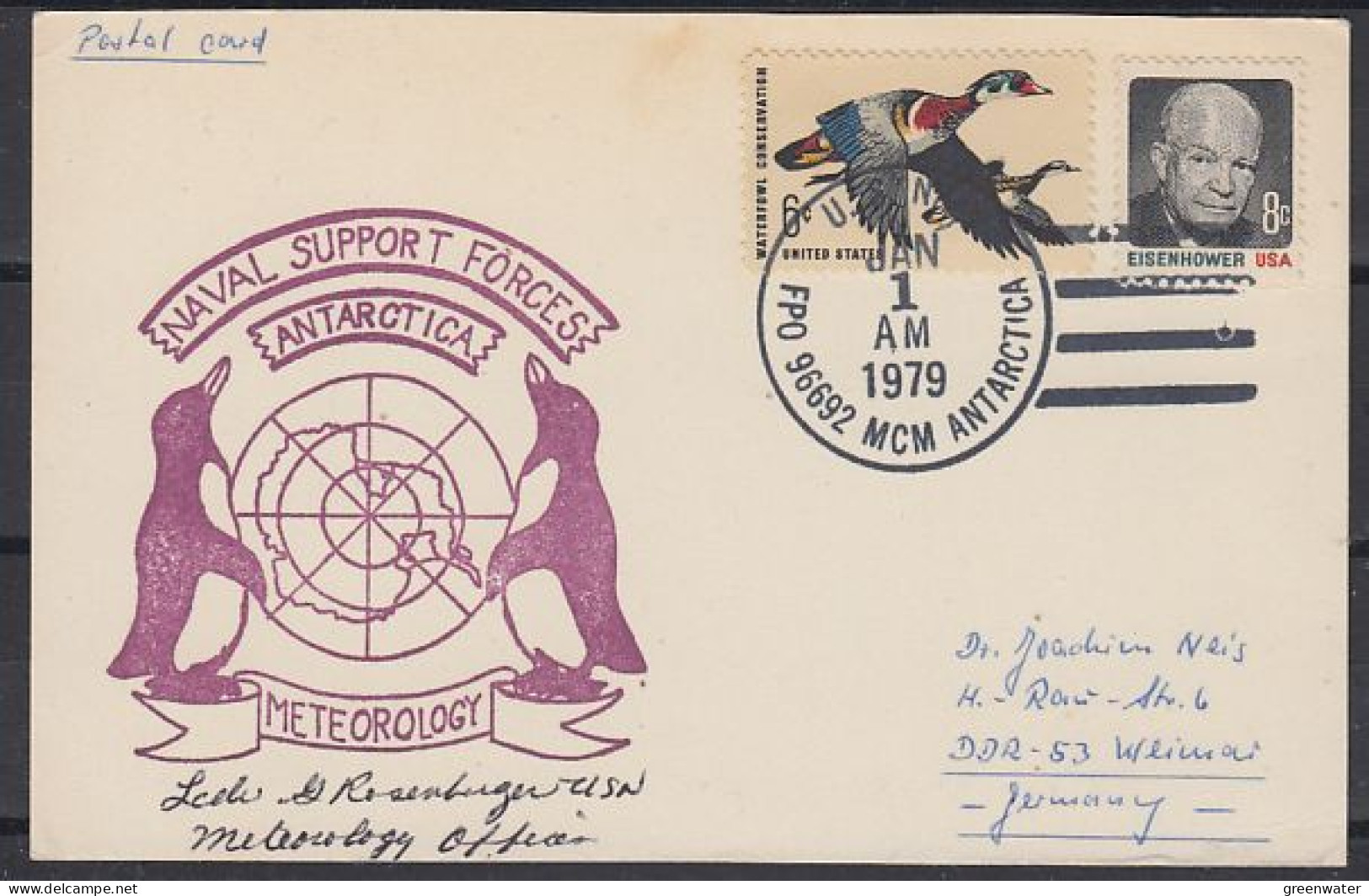 USA  Naval Support Forces Meteorology McMurdo Signature Ca McMurdo JAN 1 1979 (59737) - Onderzoeksstations