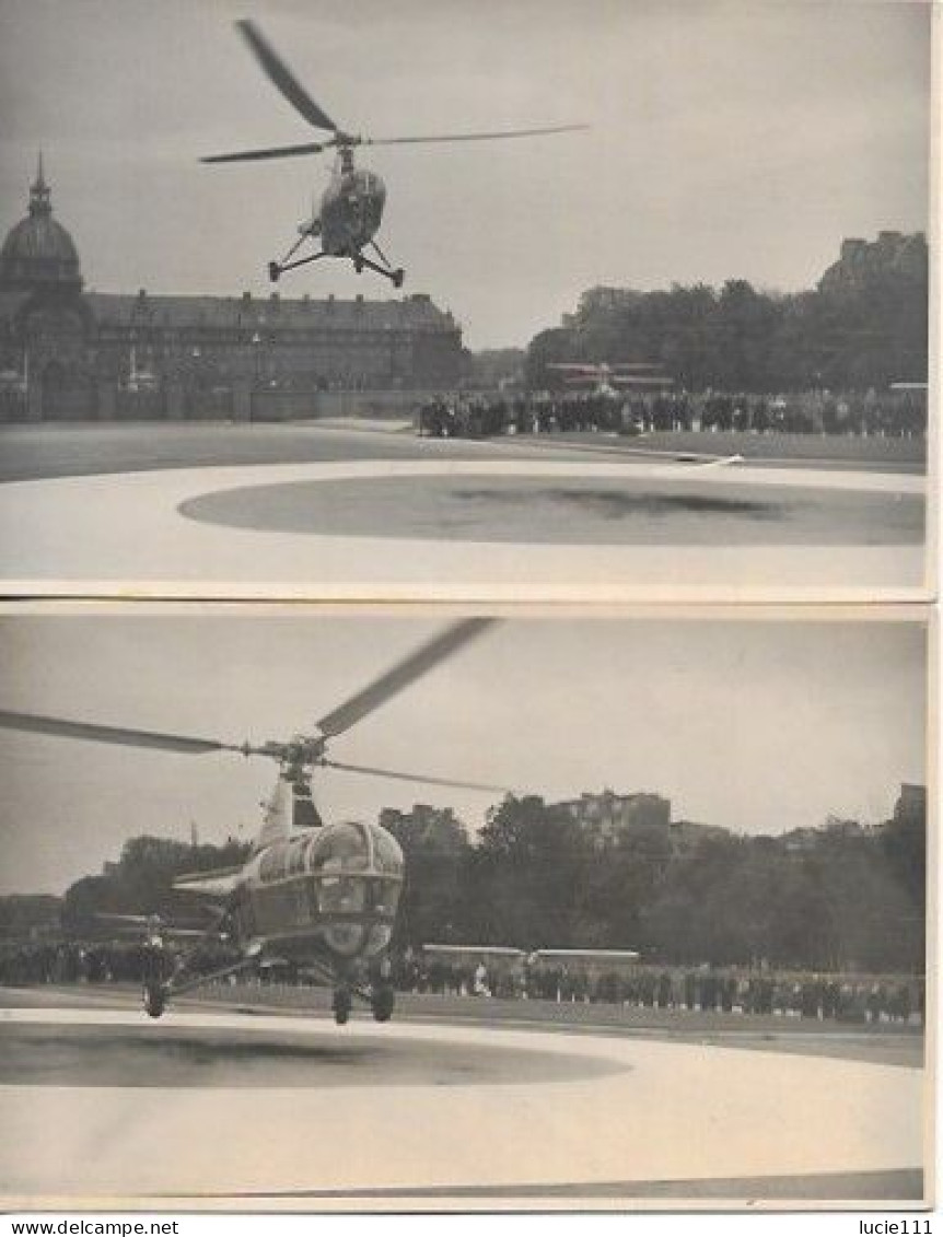 élicoptére Paris 1949   Ft 8.5x13.4    2 Photos En Très Bonnes état - Luftfahrt