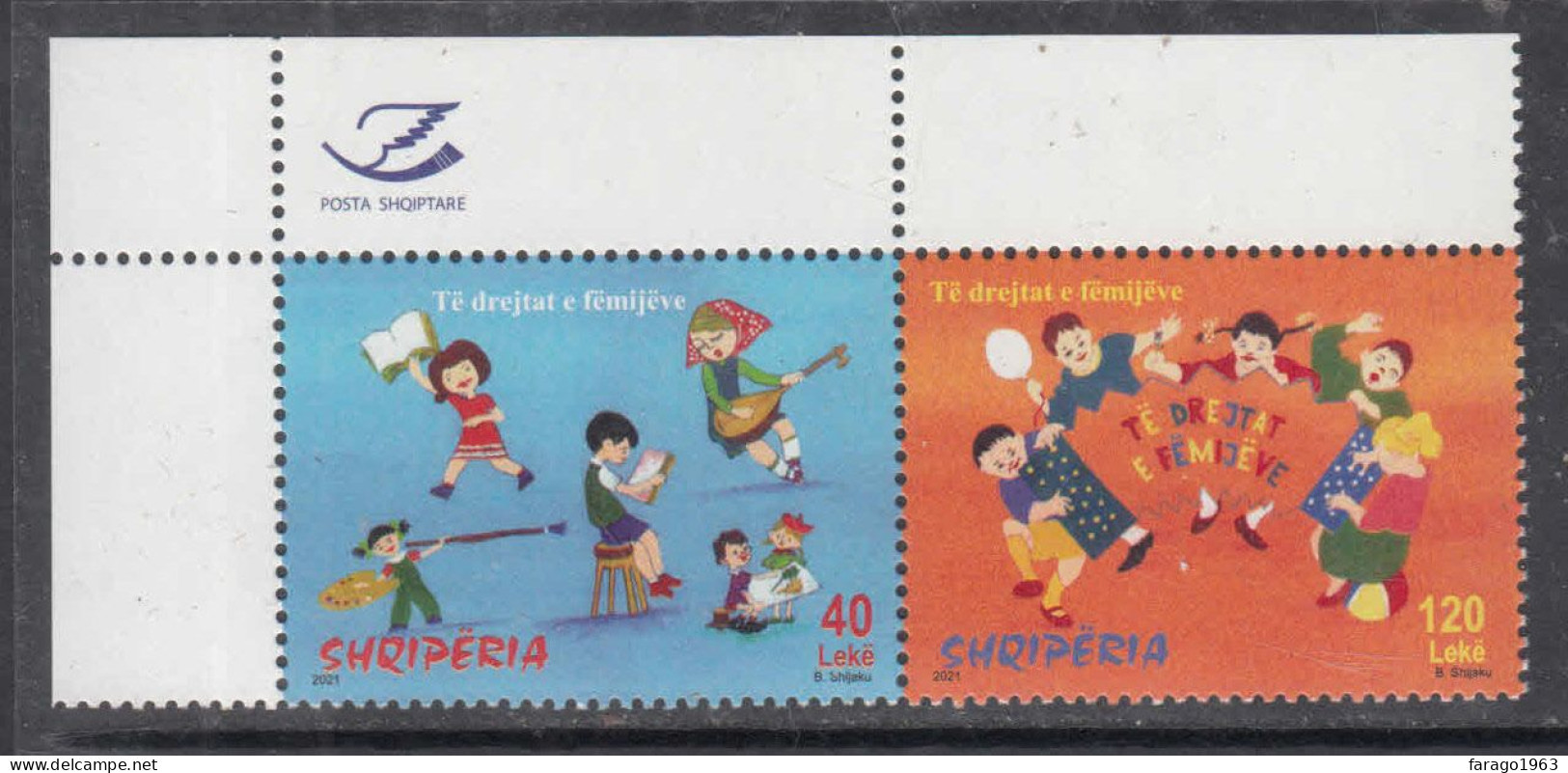 2021 Albania Children's Rights Games Toys Complete Pair MNH @ BELOW FACE VALUE - Albanie