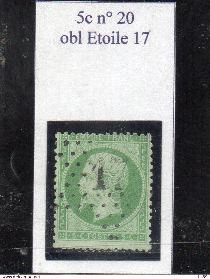 Paris - N° 20 Obl étoile 17 - 1862 Napoléon III