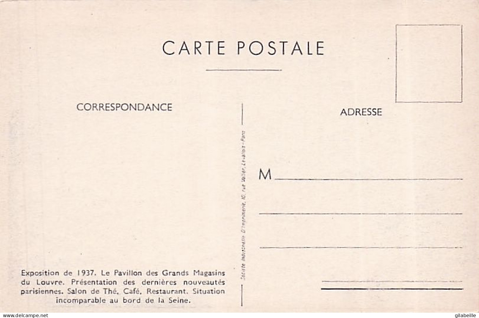 75 - PARIS - Exposition 1937 - Pavillon Des Grands Magasins - Ausstellungen