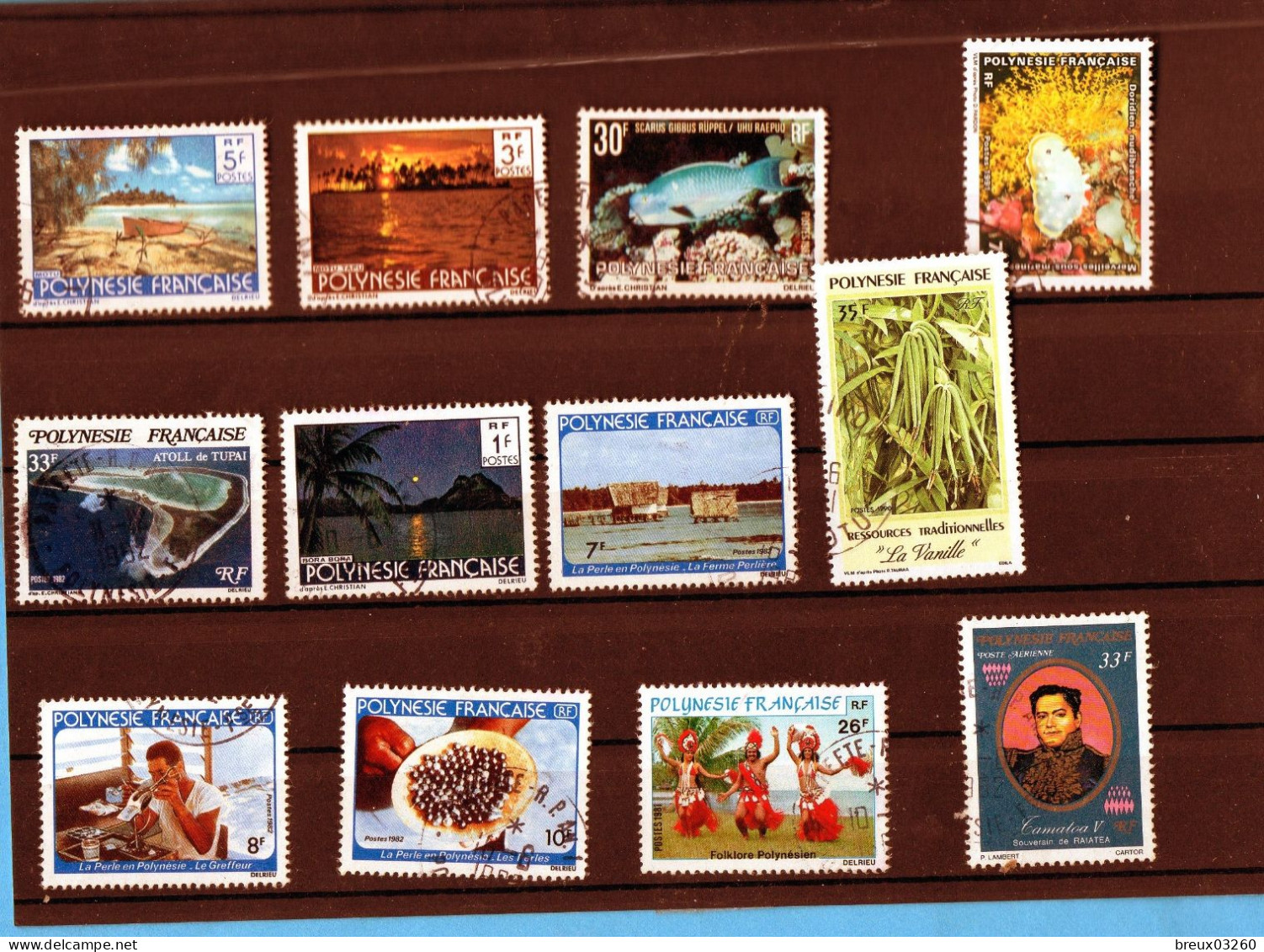 Petit Lot - Timbres  - POLYNESIE  FRANCAISE-  ( Attention , Une Bande De "scotch " , Sur Timbres à 77F)- - Lots & Serien