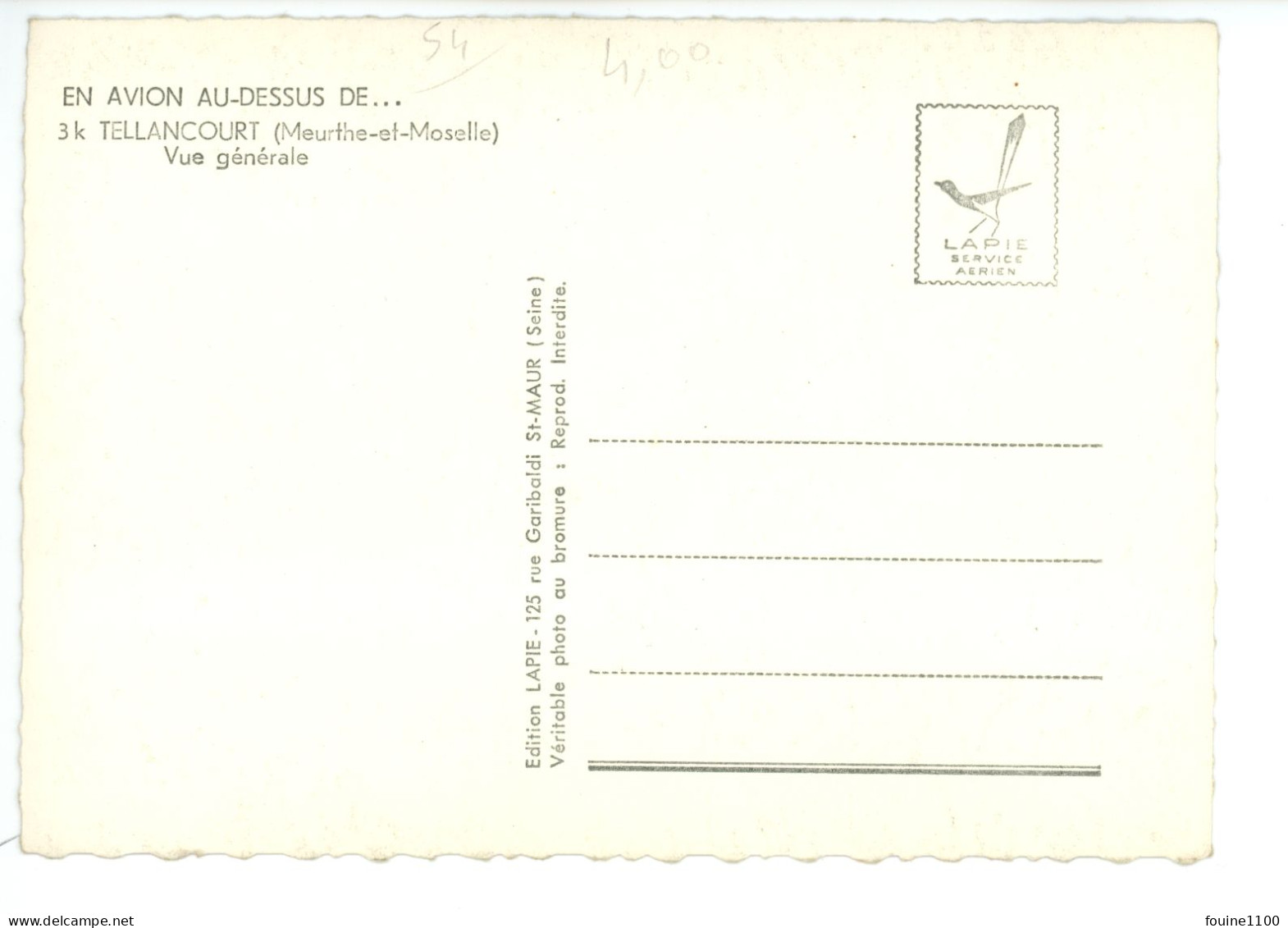 Carte ( Format 15 X 10,5 Cm ) TELLANCOURT Vue Aérienne - Sonstige & Ohne Zuordnung
