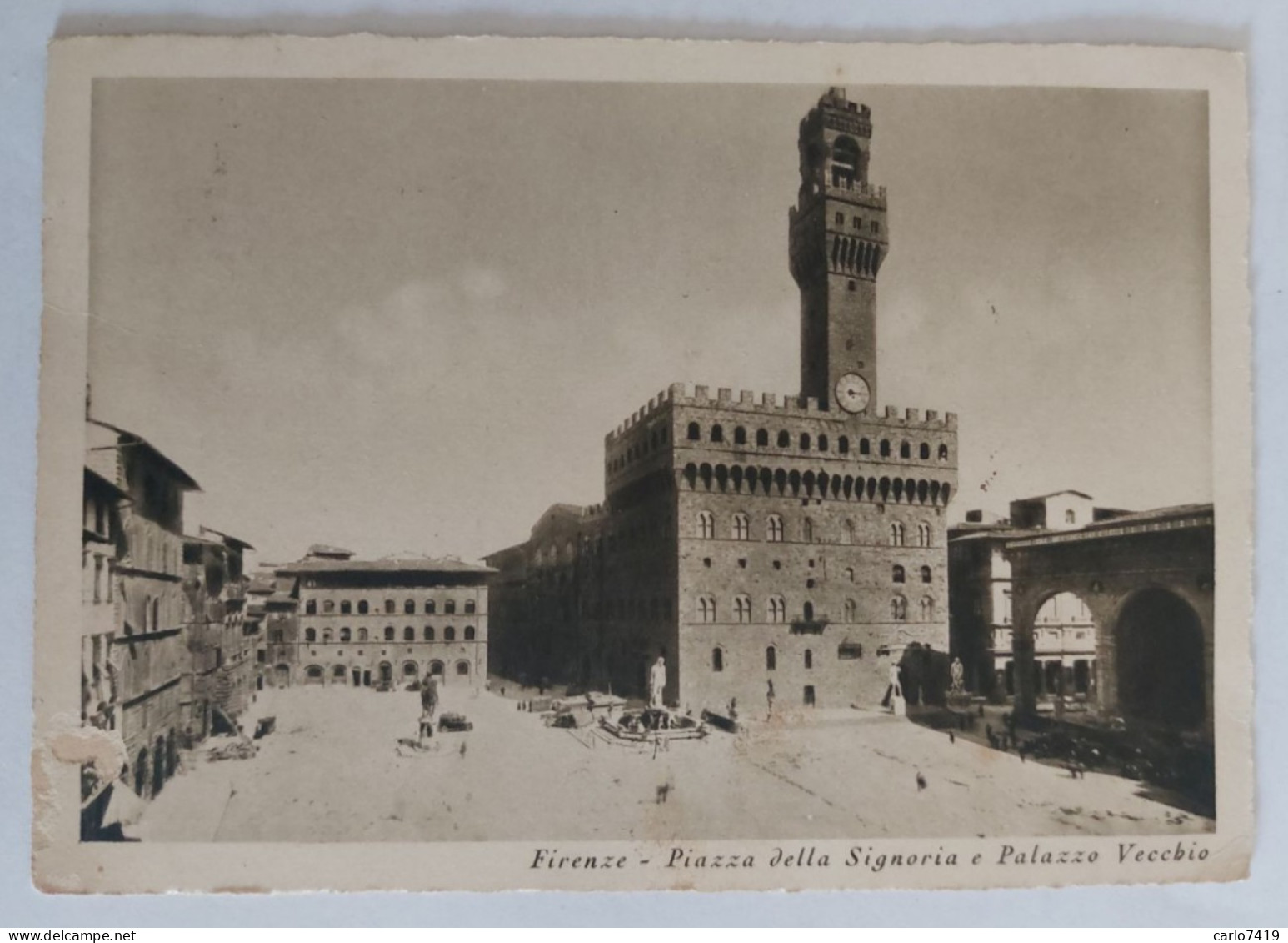 1938 - Firenze - Piazza Della Signoria E Palazzo Vecchio - Viaggiata X Aosta  - Crt0066 - Firenze (Florence)