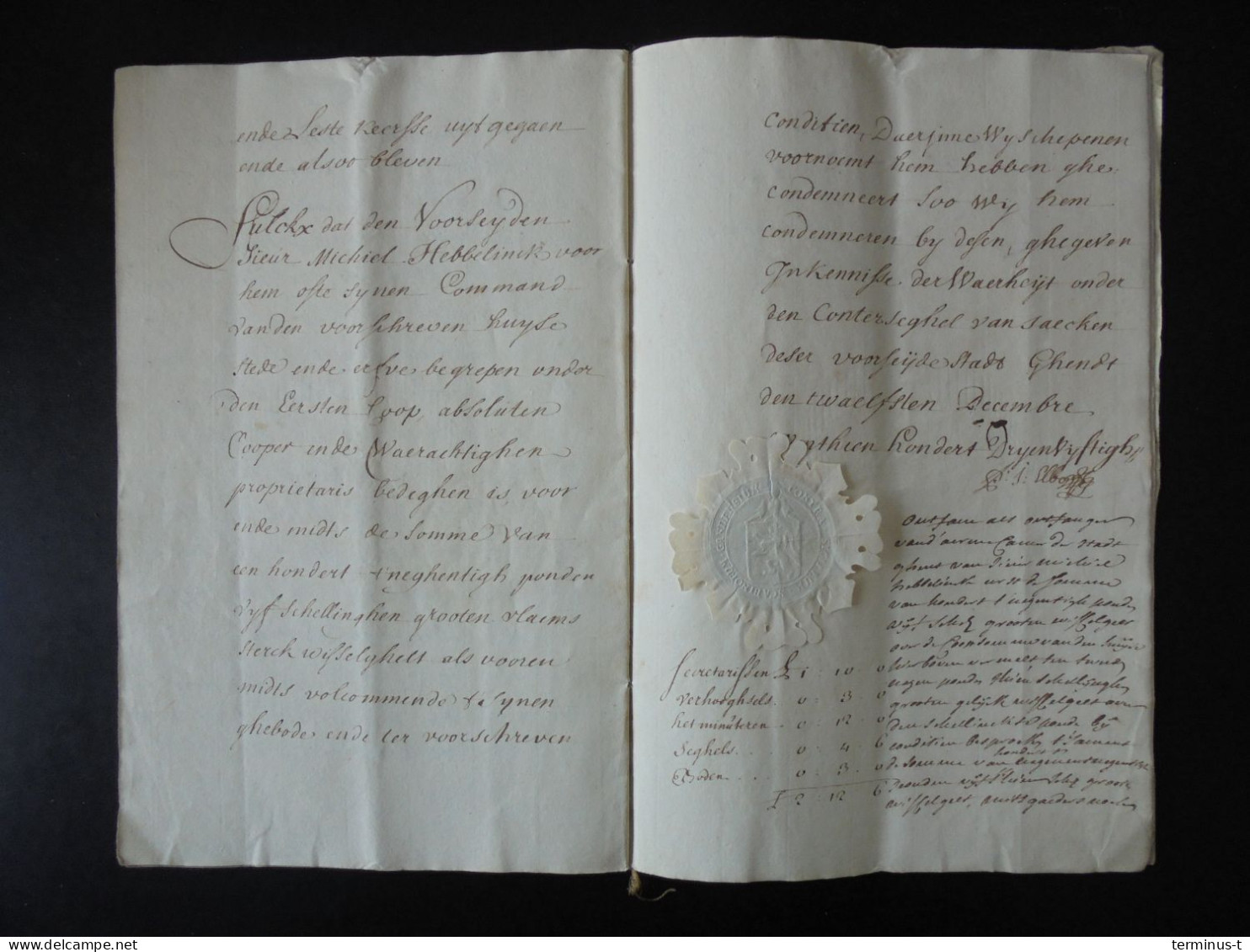 GENT Anno 1753 Verkoopacte. "Coopbrief Van Het Huys Op Den Nieuwstraat Desen 12 Octobre 1753" - Manuscritos