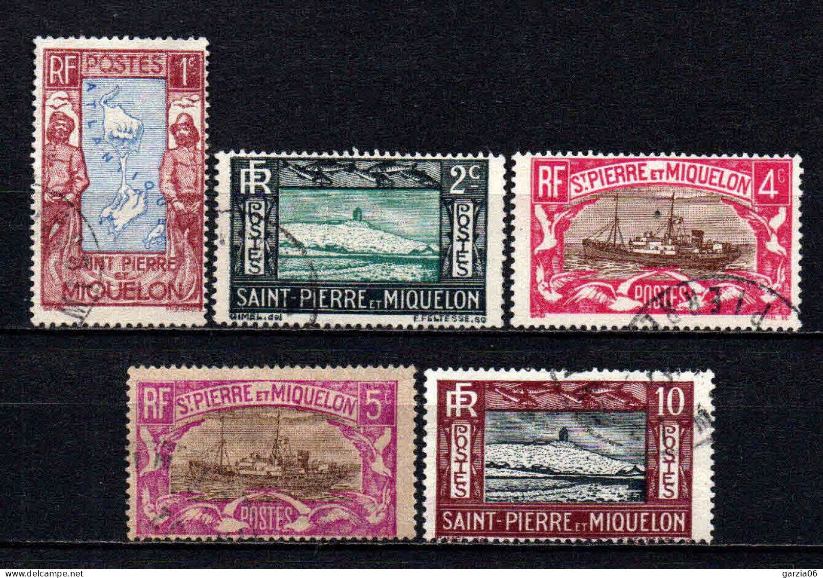 St Pierre Et Miquelon    - 1932 - Aspects De SPM   - N° 136 à 140  - Oblit - Used - Oblitérés