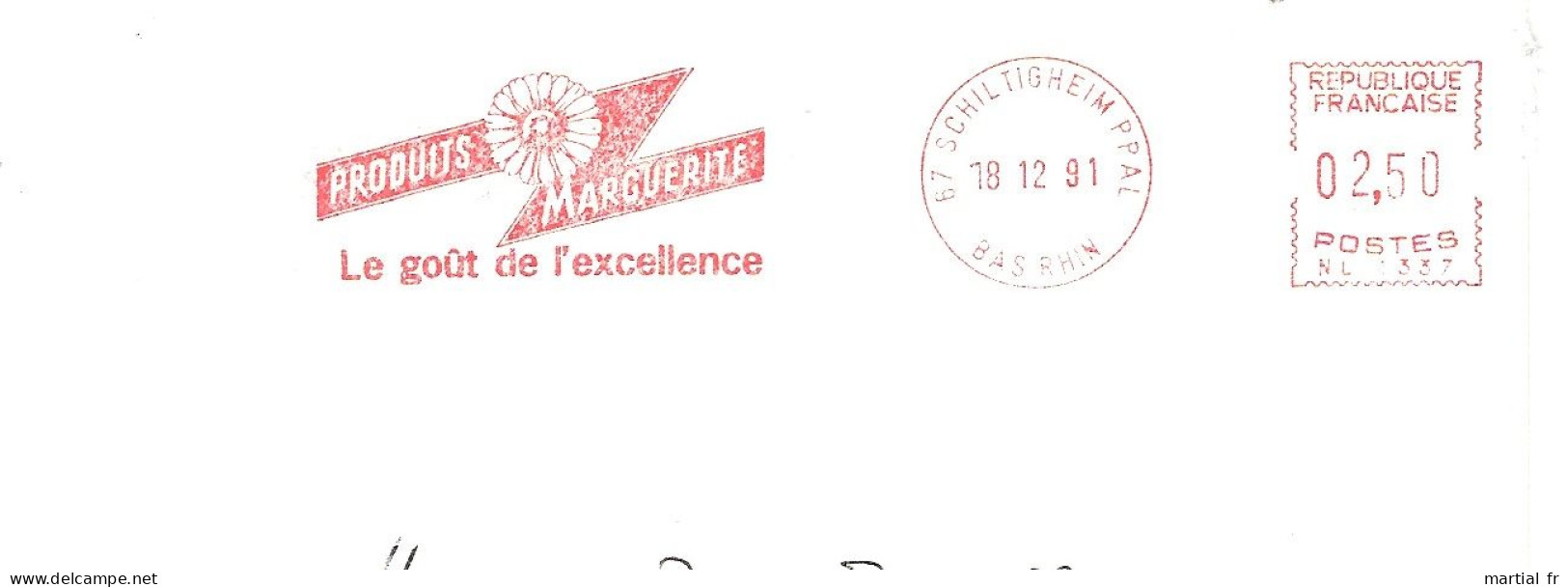 EMA RED METER STAMP FREISTEMPEL FRANCE FLEUR BLUMEN FLOWER MARGUERITE SCHILTIGHEIM BAS RHIN ALSACE MARGERITE MARGRIET - Otros & Sin Clasificación