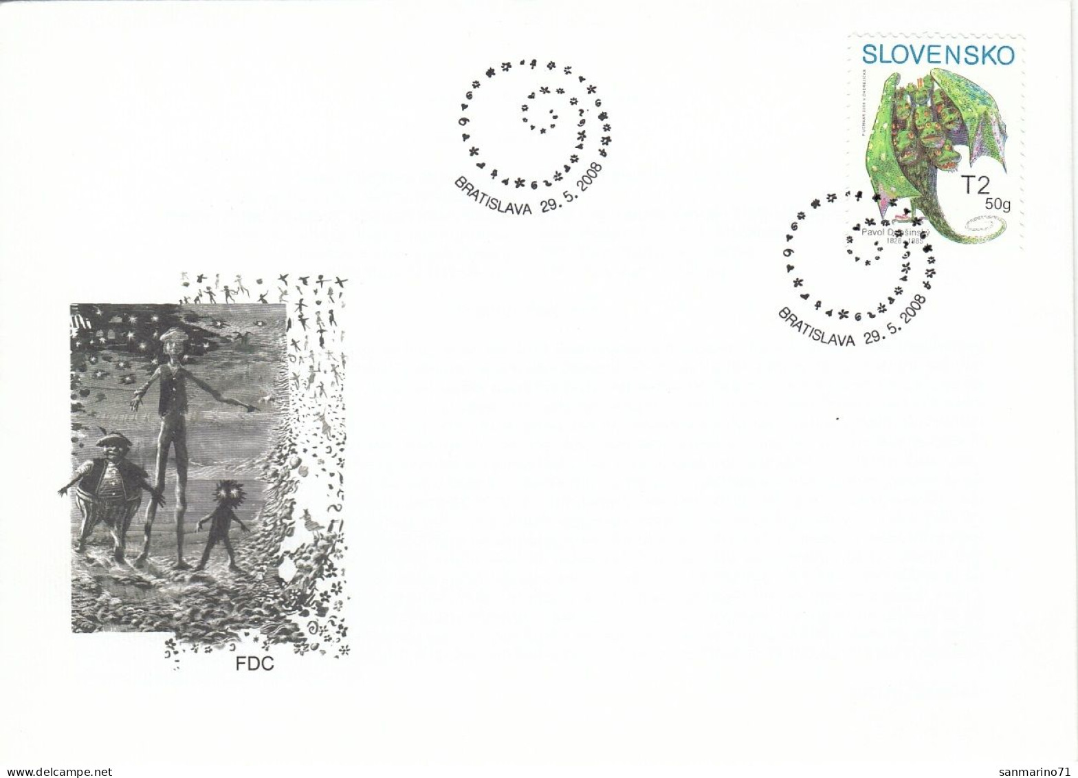 FDC SLOVAKIA 582,dragons - Contes, Fables & Légendes