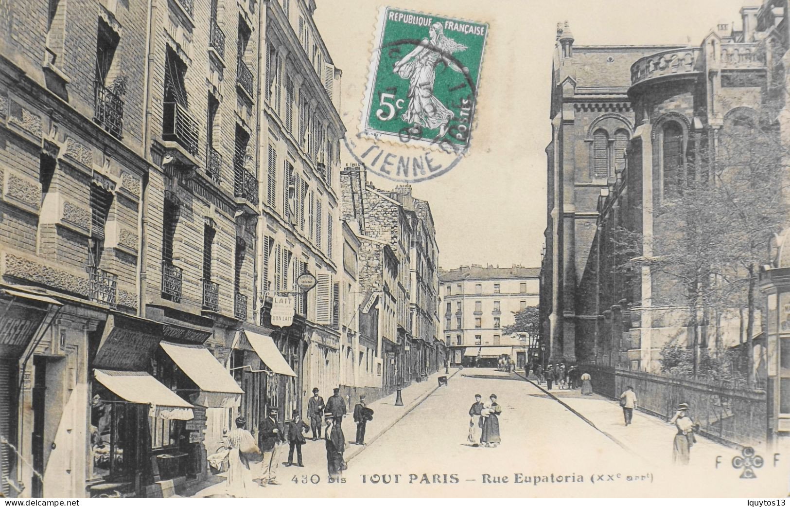 CPA. [75] > TOUT PARIS > N°430 Bis - (pas Vue Sur Le Site) - Rue Eupatoria - (XXe Arrt.) - 1909 - Coll. F. Fleury - BE - District 20